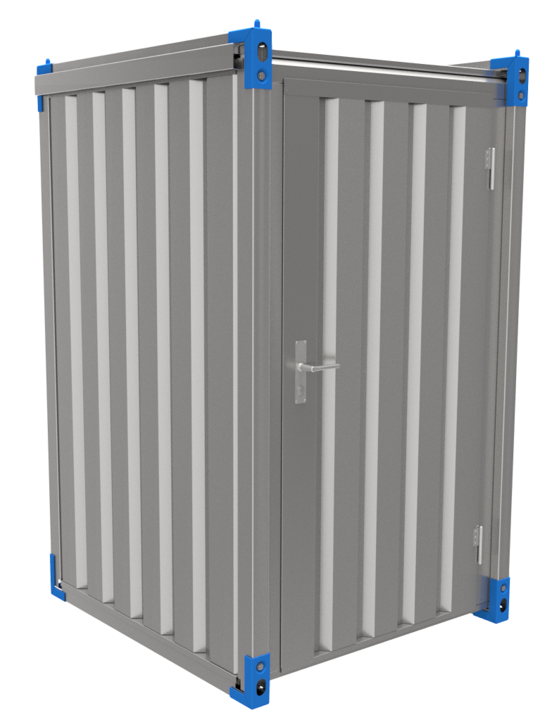 Materiaalcontainer enkele deur - 1,4 × 1,4 mtr